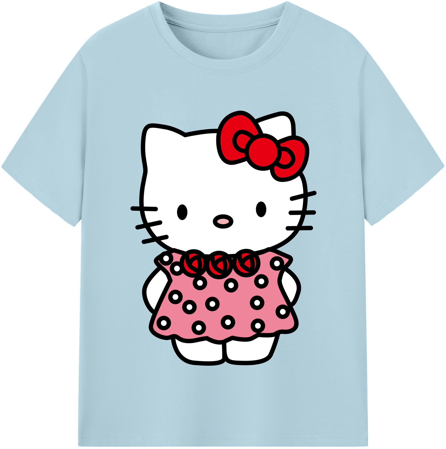 （画像用） Hello Kitty ハローキティ 綿100％半袖Tシャツ（フロントプリント）